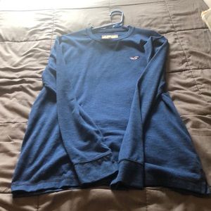 Hollister crew neck blue long sleeve shirt